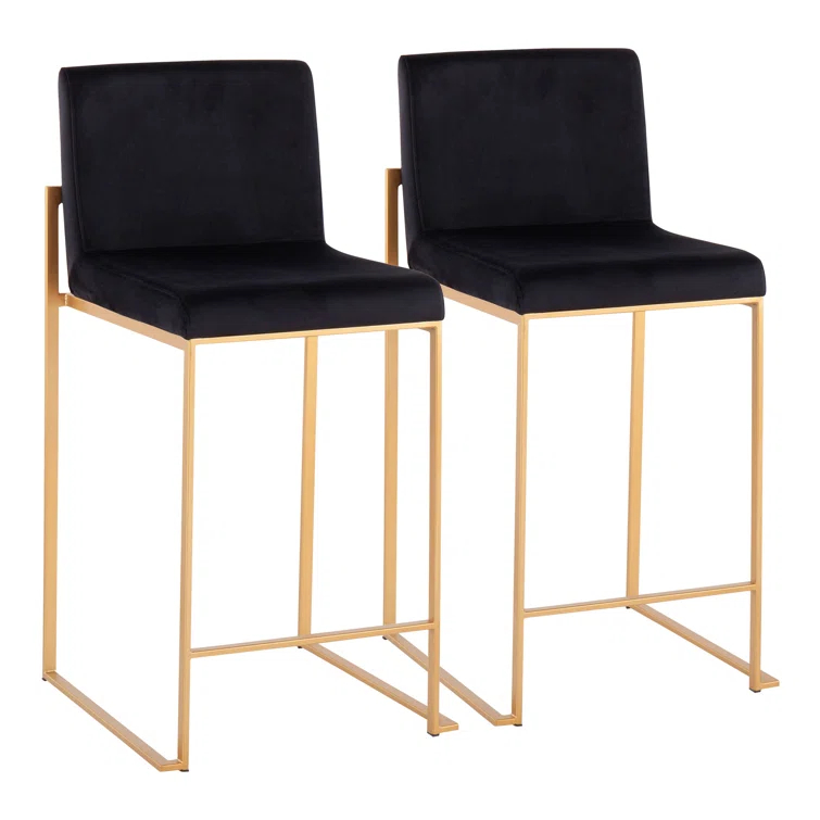 Rego Upholstered Counter Stool with Metal Frame
