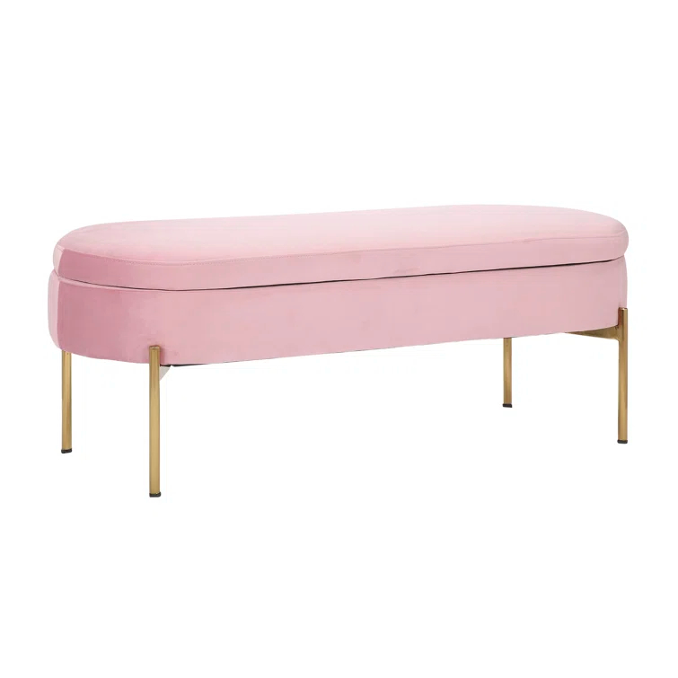 Velvet Upholstered Storage Bench