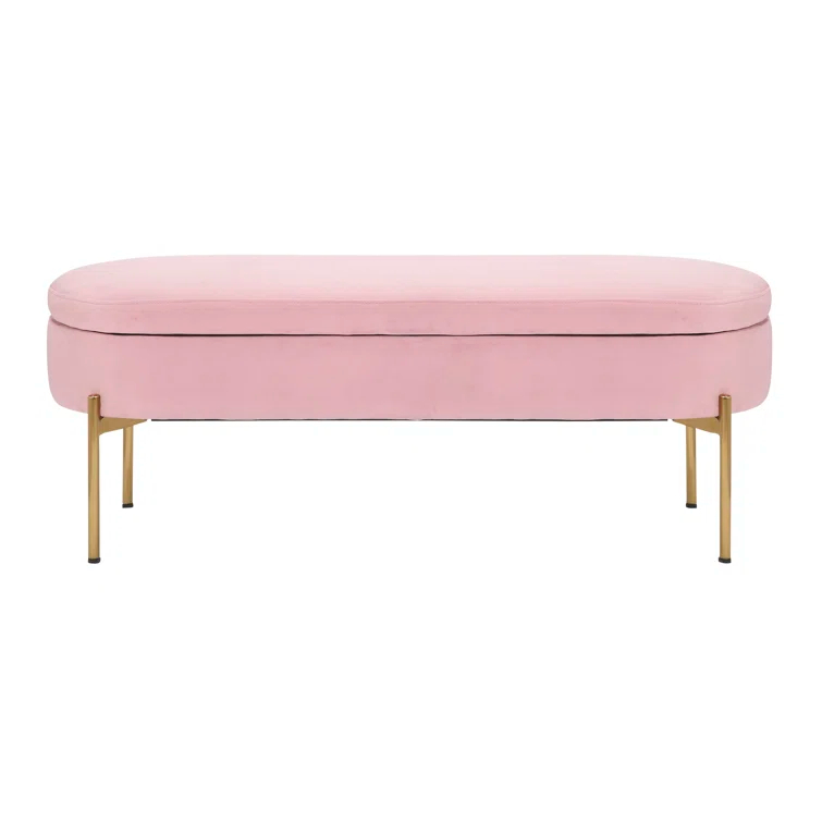 Velvet Upholstered Storage Bench