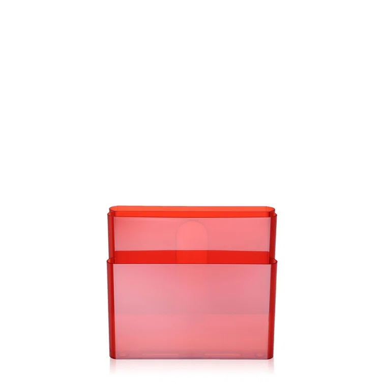 Orange Red Plastic Modern Magazine Rack