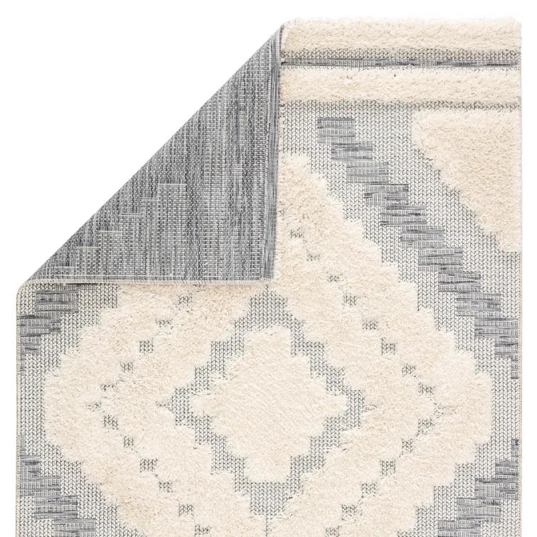 Versatile Gray Geometric Flatwoven Synthetic Rug 7'10"x10'10"