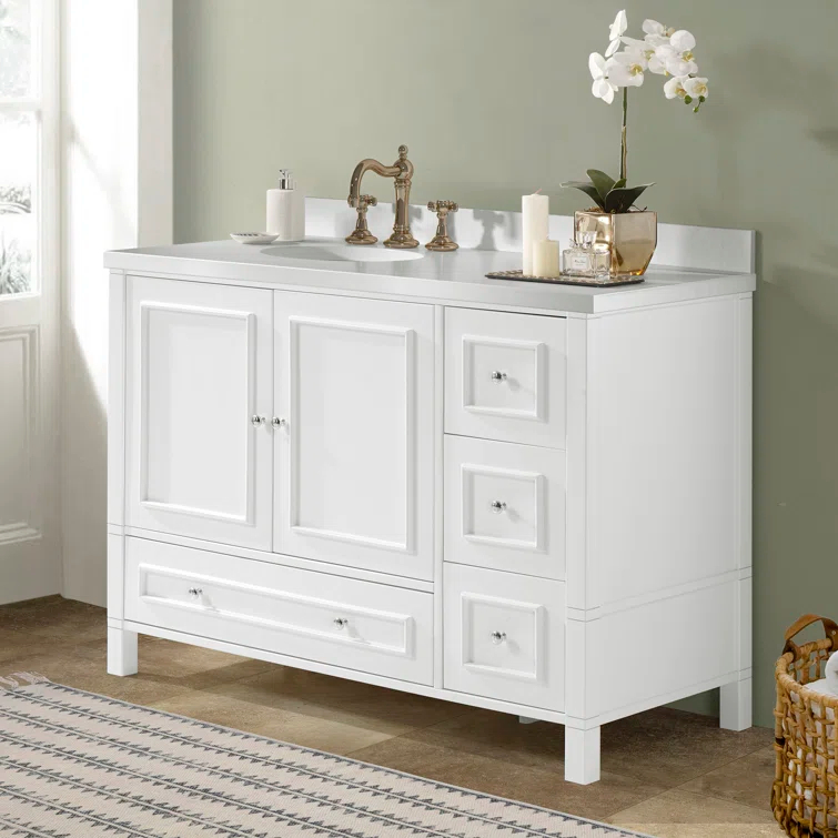 Williamsburg 48 Inch Bathroom Vanity, Freestanding Cabinet Without Sink, Large Wood Vanity with Soft-Close Doors