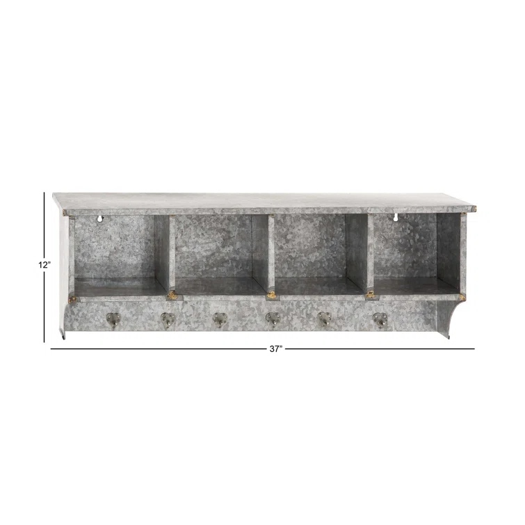 Birch Lane™ 6 - Hook Wall Mounted Coat Rack in Gray & Reviews | Birch Lane