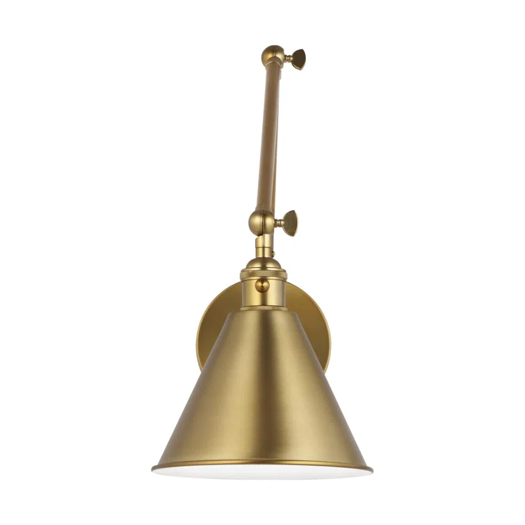 Salem 1-Light Satin Brass Wall Sconce with Satin Brass Metal Shade