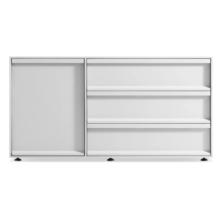 Superchoice White 1 Door/3 Drawer Modern Credenza