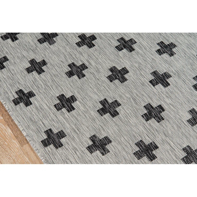 Umbria Polypropylene Gray/Black Rug