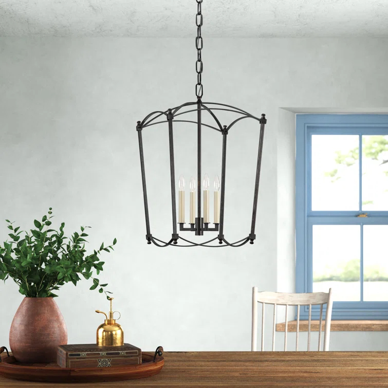 Olive 4 Light Metal Dimmable Lantern Chandelier