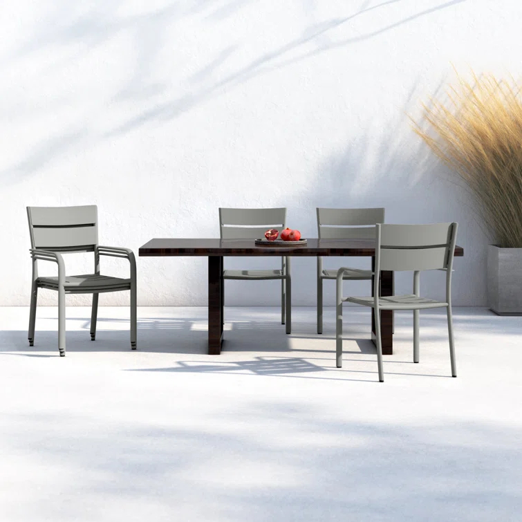Bette Powder Coated Aluminum Outdoor Stacking Dining Armchair