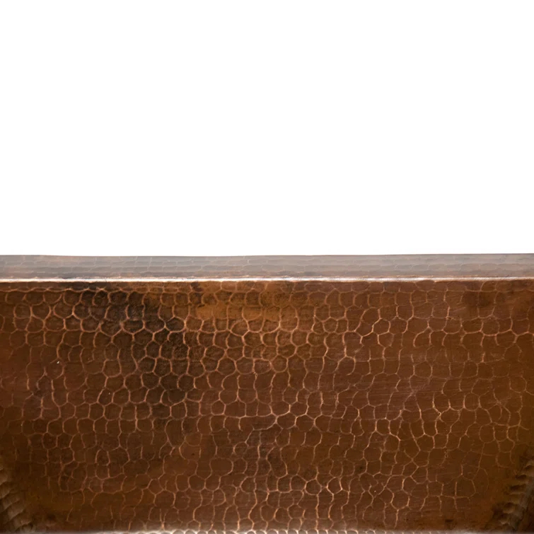 17" Rectangle Hammered Copper Bathroom Sink