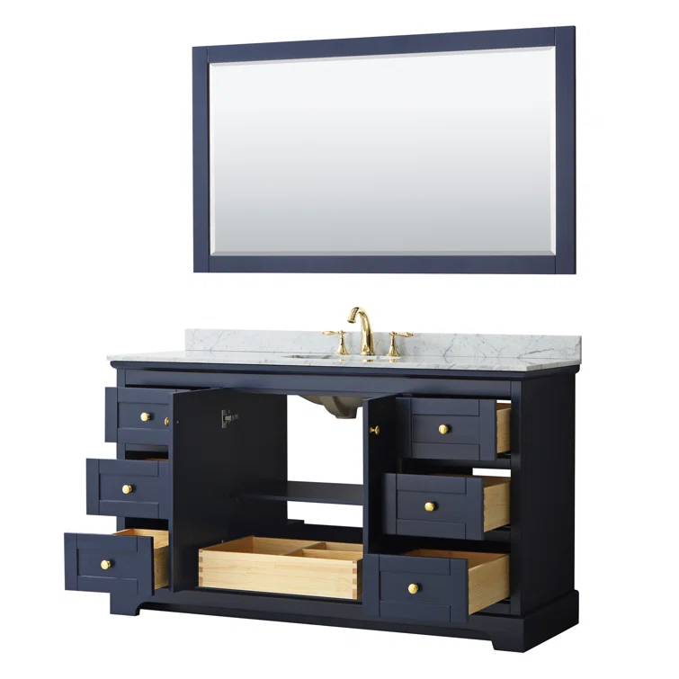 Wyndham Collection Avery 60" Single Bathroom Vanity Set with Mirror & Reviews | Wayfair