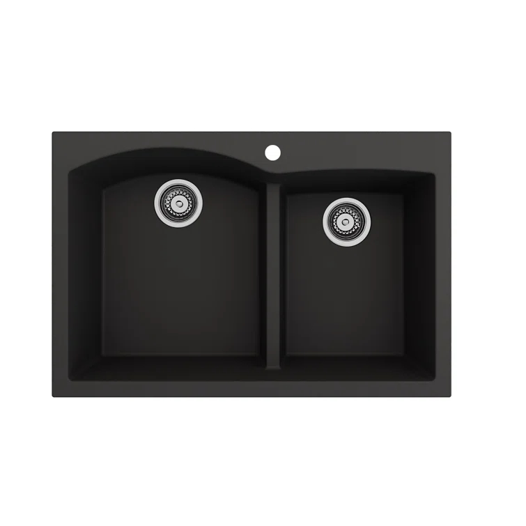 Campino 33'' L Double Bowl Granite Kitchen Sink