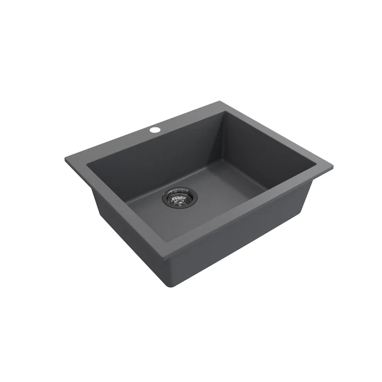 Campino 24'' L Single Bowl Granite Kitchen Sink