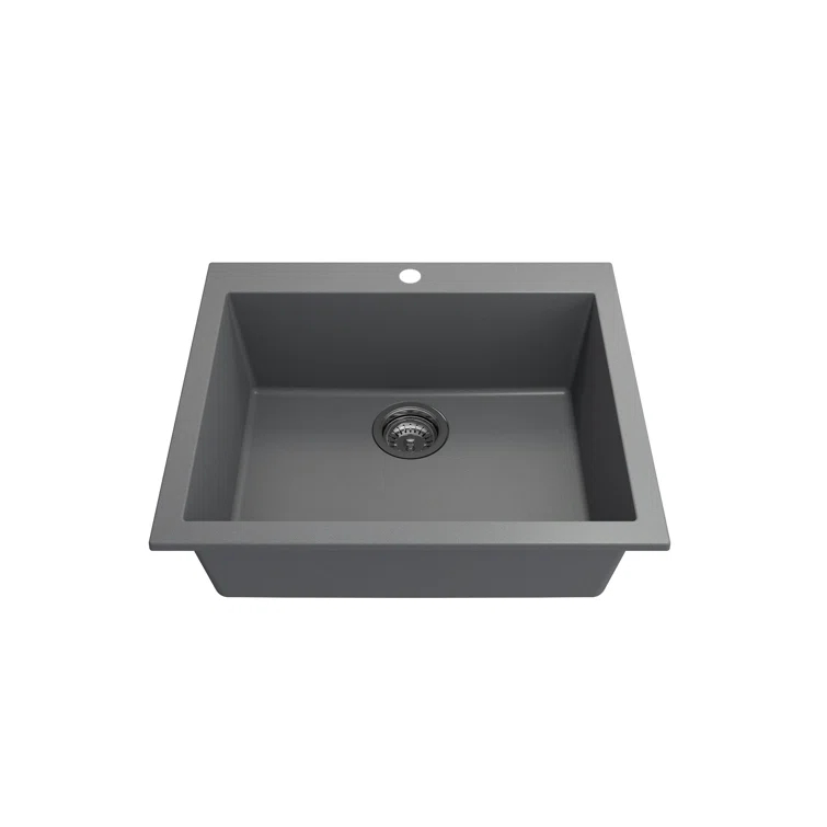 Campino 24'' L Single Bowl Granite Kitchen Sink