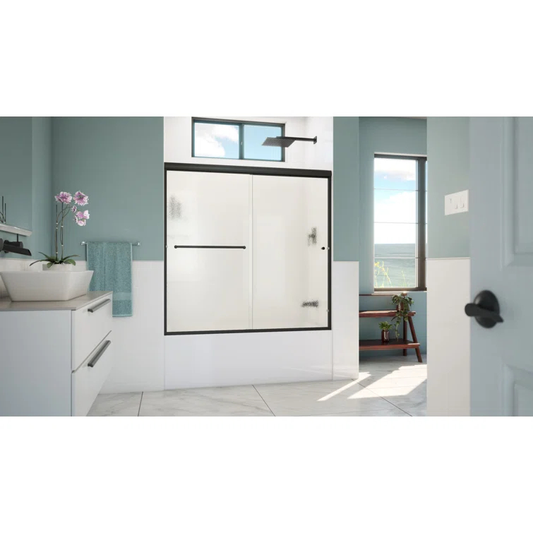 Leter 56" W x 57" H Bypass Semi-Frameless Tub Door