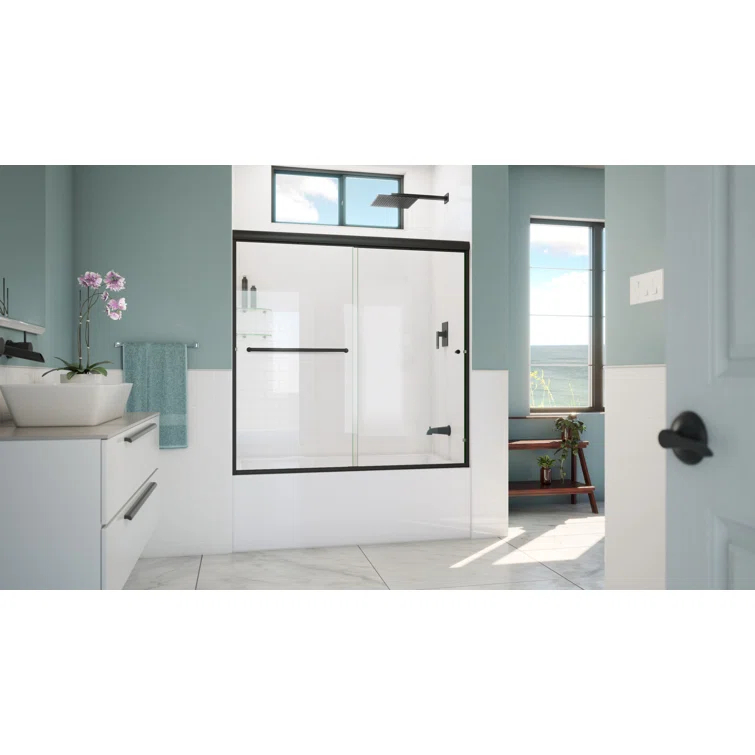Leter 56" W x 57" H Bypass Semi-Frameless Tub Door