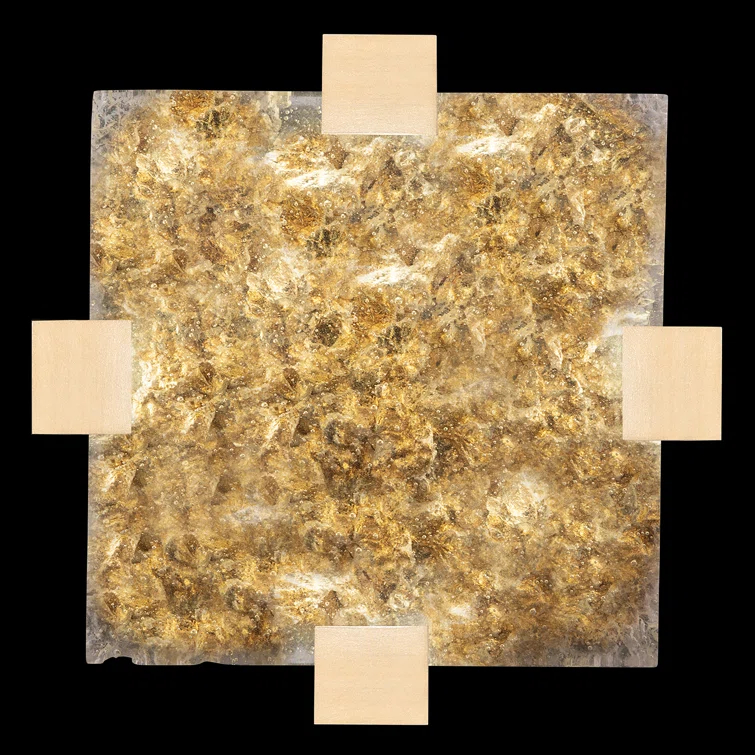 Terra 16.75" Gold Glass LED Flush Mount Light