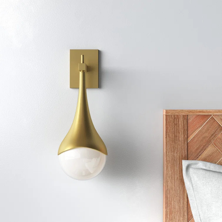 Algiers Single Light Glass Steel Dimmable Armed Sconce