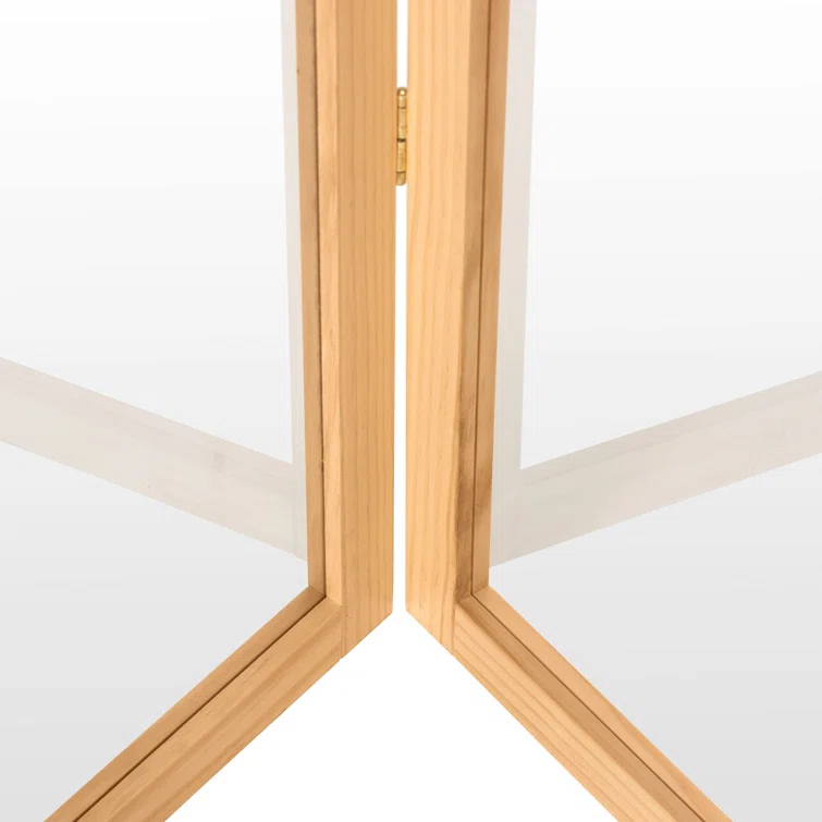 Oriental Furniture 3 ft. Tall Clear Screen Natural - 4 Panel
