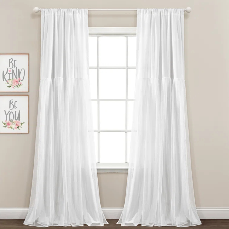 Lush Decor Polyester Semi Sheer Curtain Pair (Set of 2)