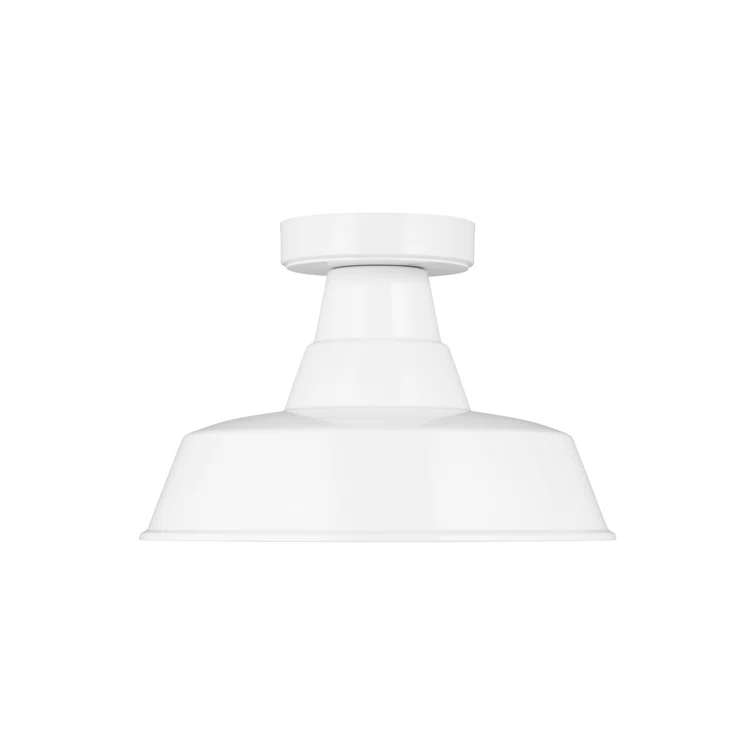 Fisher Outdoor Flush Mount - White / 12"Dia
