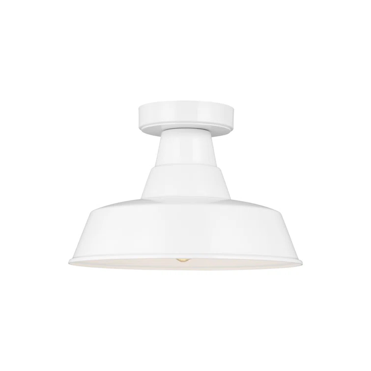 Fisher Outdoor Flush Mount - White / 12"Dia