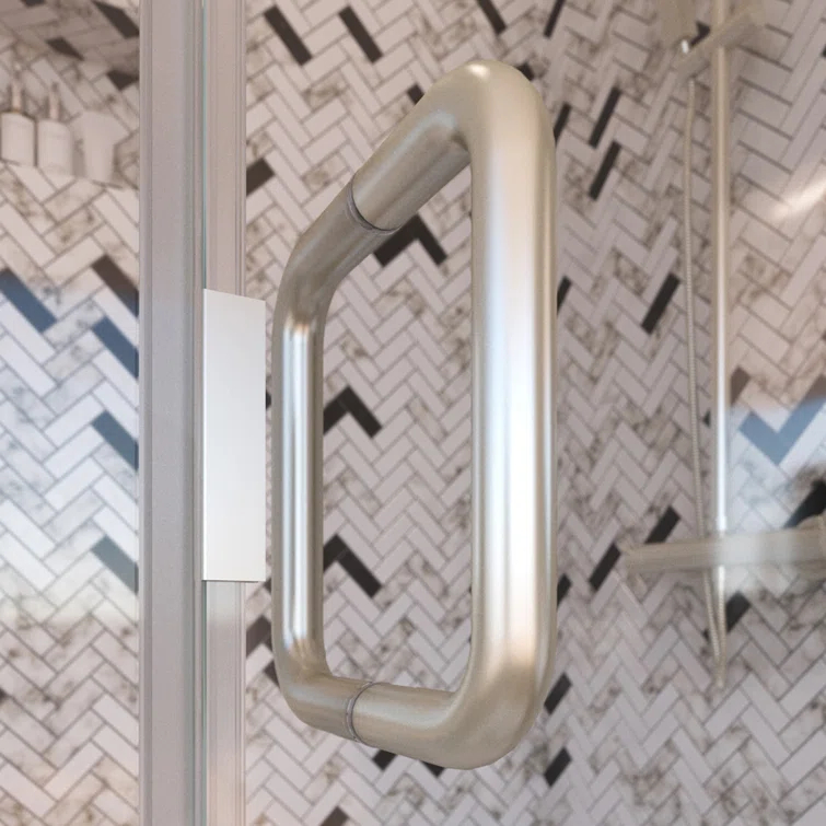 Distinctive Elite 58.06" W x 71.38" H Hinged Semi-Frameless Shower Door