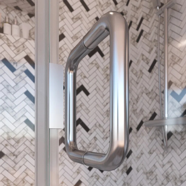 Distinctive Elite 58.06" W x 71.38" H Hinged Semi-Frameless Shower Door