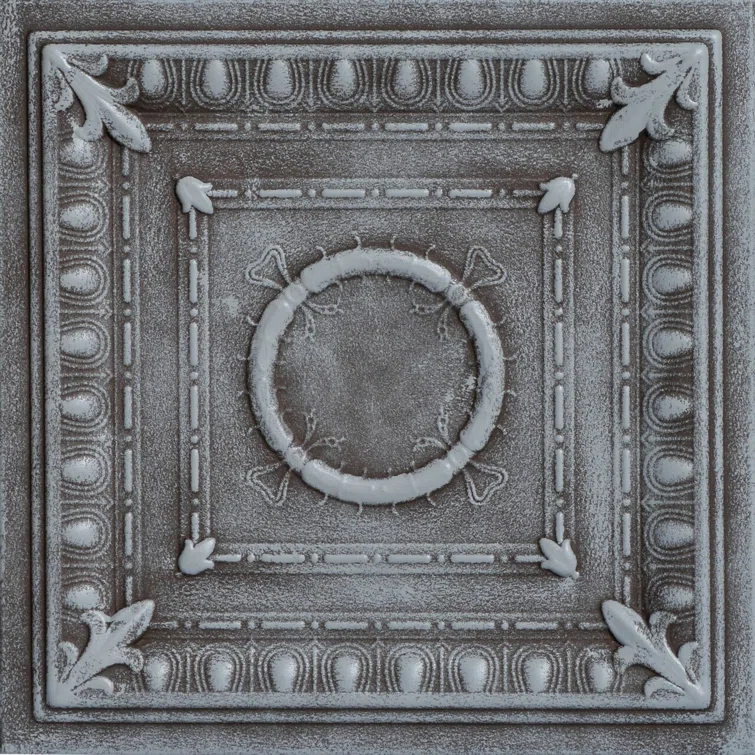 Romanesque Wreath 1.6 ft. x 1.6 ft. Polystyrene Glue-up Ceiling Tile