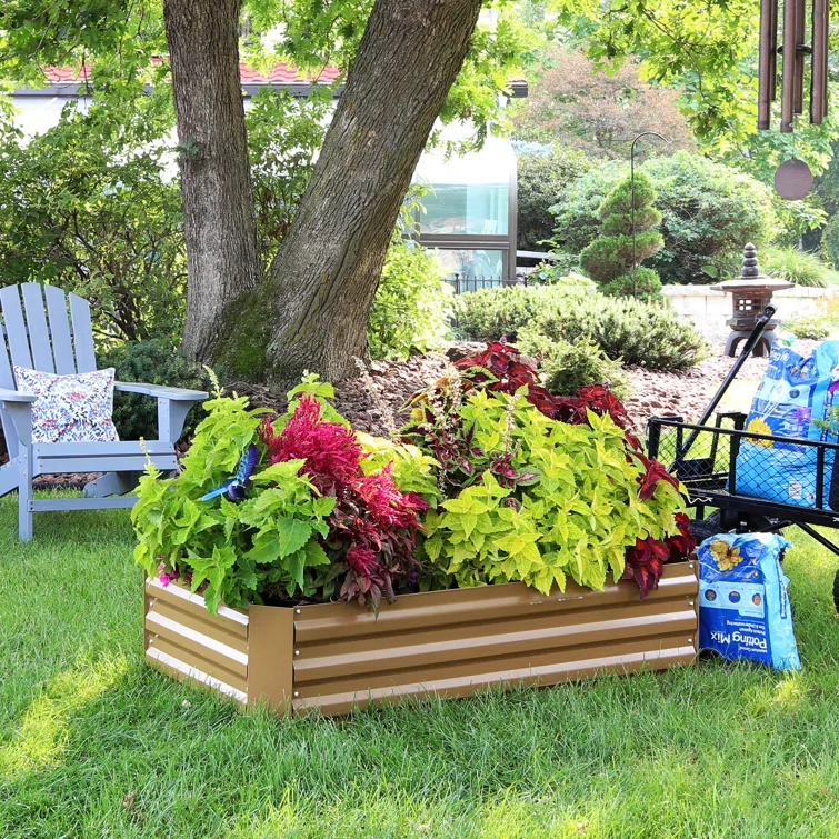 Ippolito Rectangular Galvanized Steel Raised Garden Bed