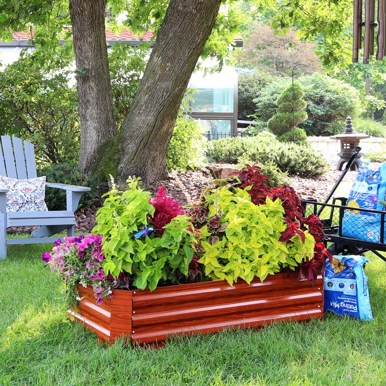 Ippolito Rectangular Galvanized Steel Raised Garden Bed