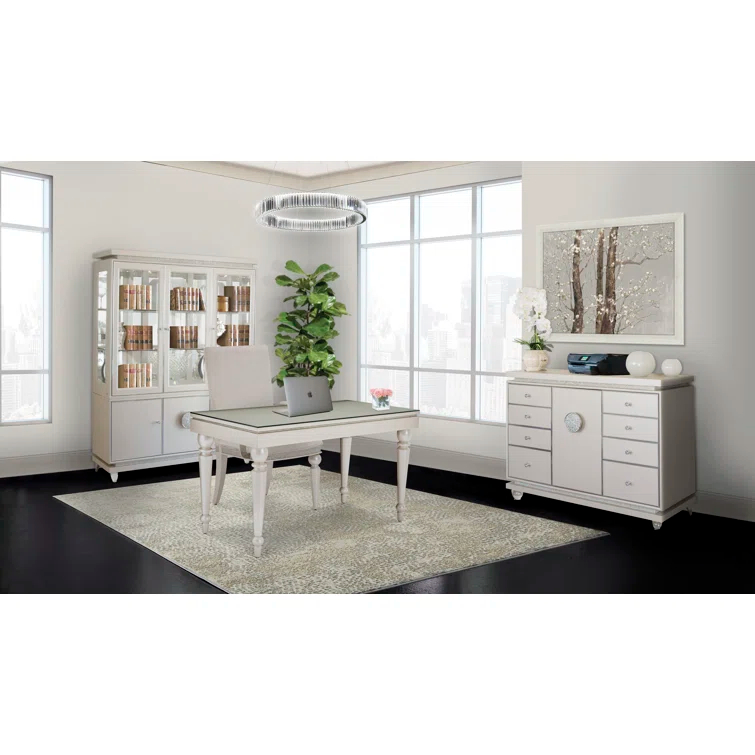 Glimmering Heights China Cabinet with LED Lighting - Ivory