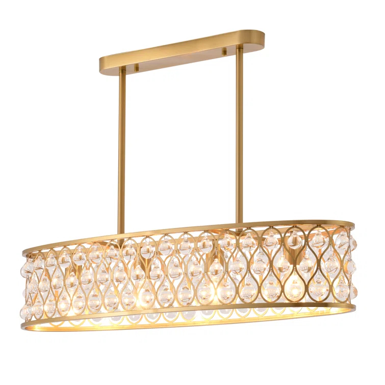 Giolou 4-Light Gold Chandelier With Crystal Accent Shade