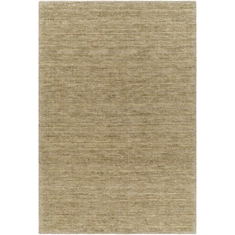 Viera Hand-Knotted Wool Striped Gray 5' x 7' Area Rug