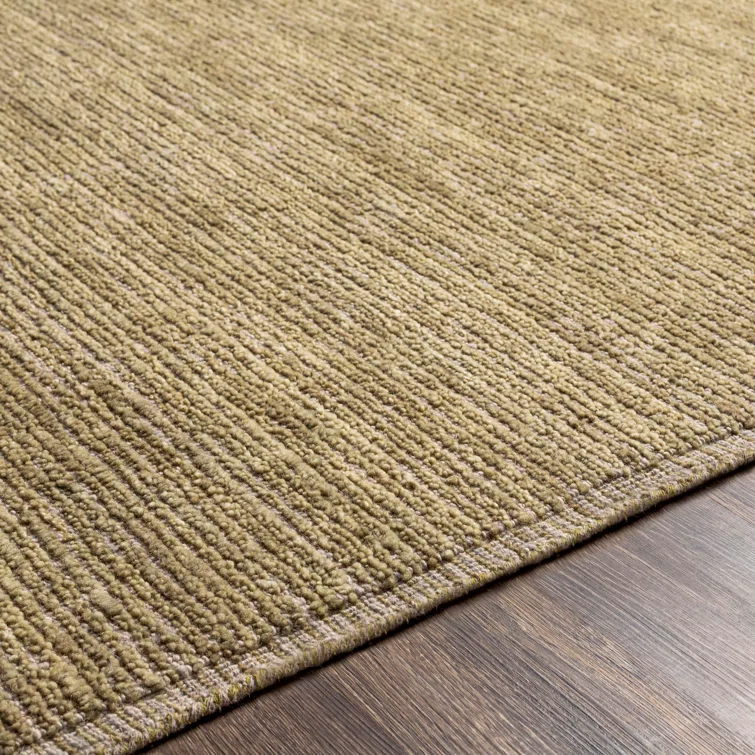 Viera Hand-Knotted Wool Striped Gray 5' x 7' Area Rug