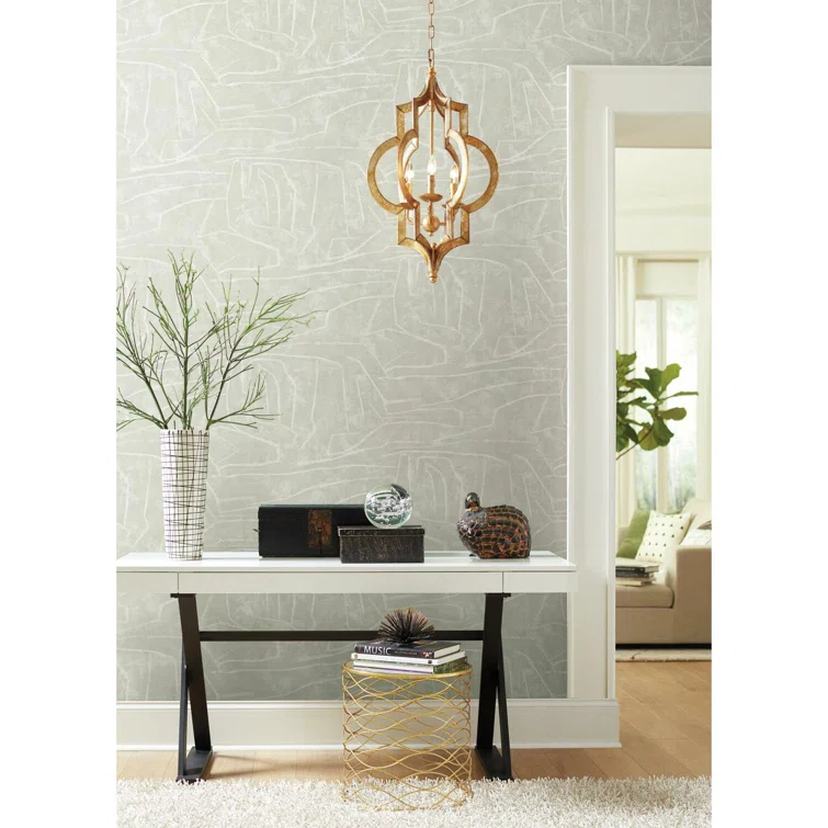 Beige Abstract Vinyl Peel and Stick Wallpaper Roll