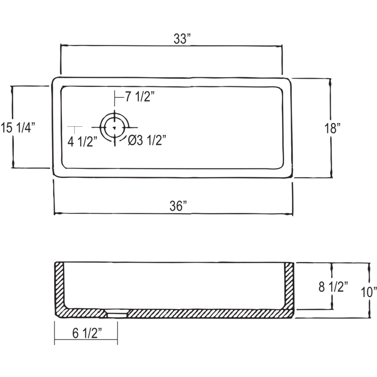 Lancaster 36" Single Bowl Farmhouse Apron Front Fireclay Kitchen Sink