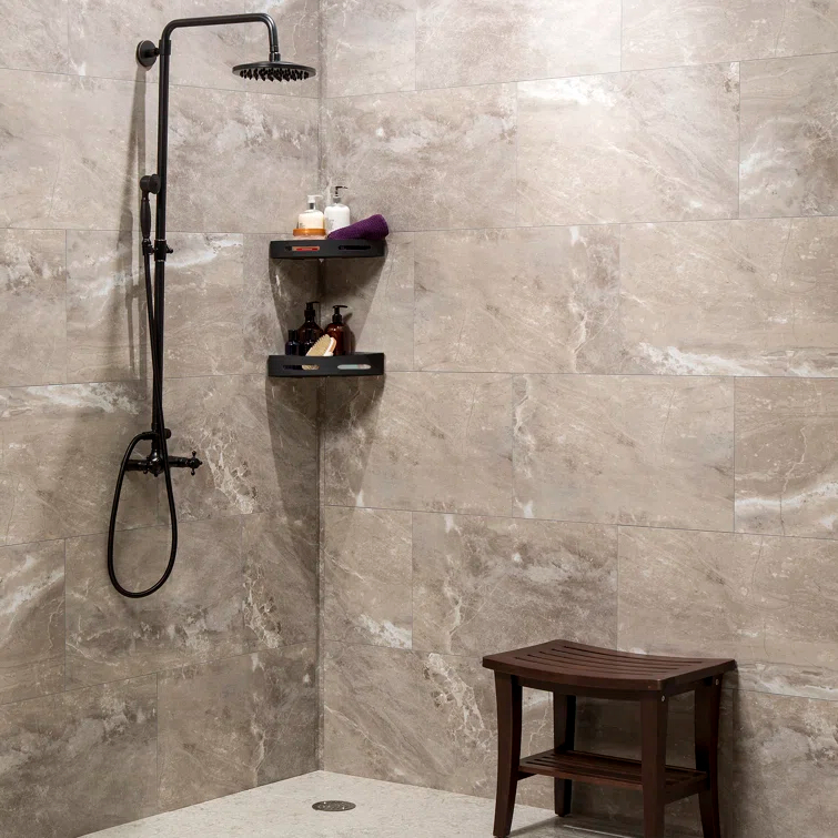 Palisade 25.6 in. x 14.8 in. Interlocking Vinyl Waterproof Wall Tiles