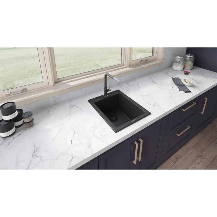 Ruvati 16 x 20 inch epiGranite Drop-in Topmount Granite Composite Kitchen Sink