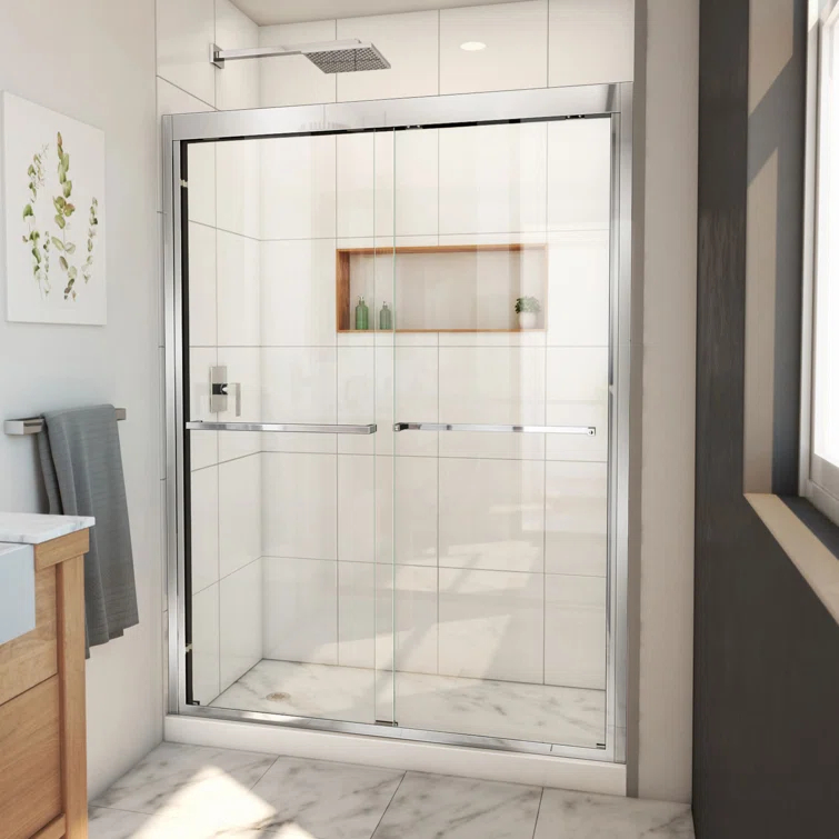 Duet Plus 50" - 54" W x 72" H Double Sliding Semi-Frameless Shower Door