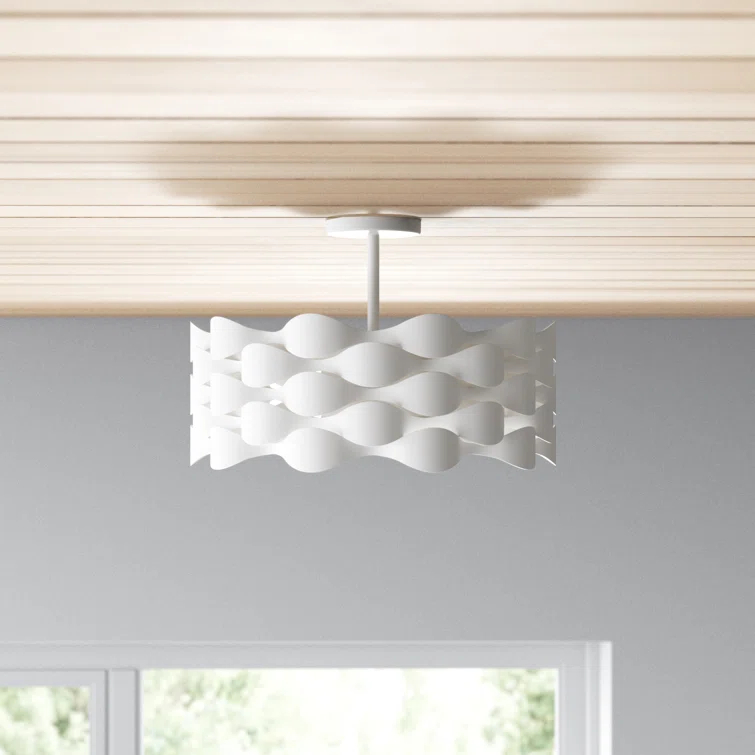 Rickey Single Light Fabric LED Semi Flush Mount