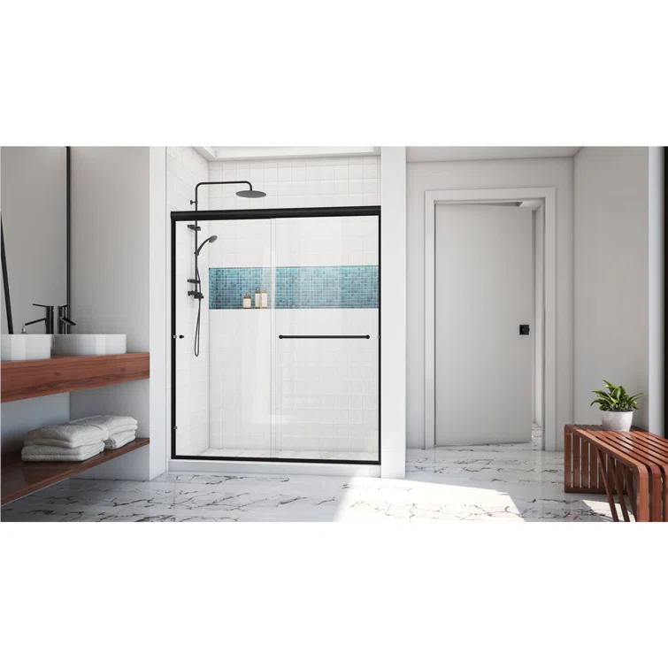 Alliance Pro 56" W x 70" H Bypass Semi-Frameless Shower Door with ClearMax Technology