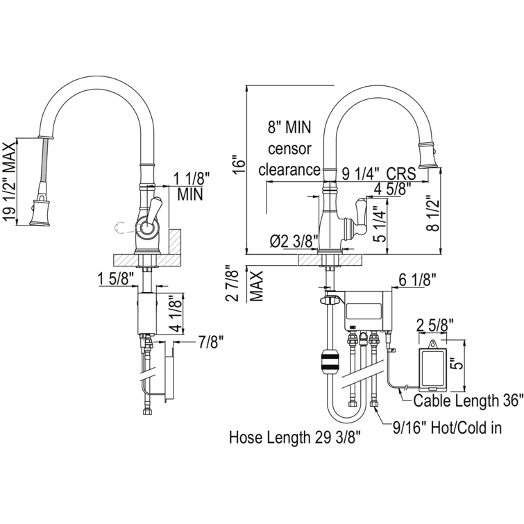 Perrin & Rowe U.4734PN-2 Georgian Era Pull-Down Touchless Kitchen Faucet