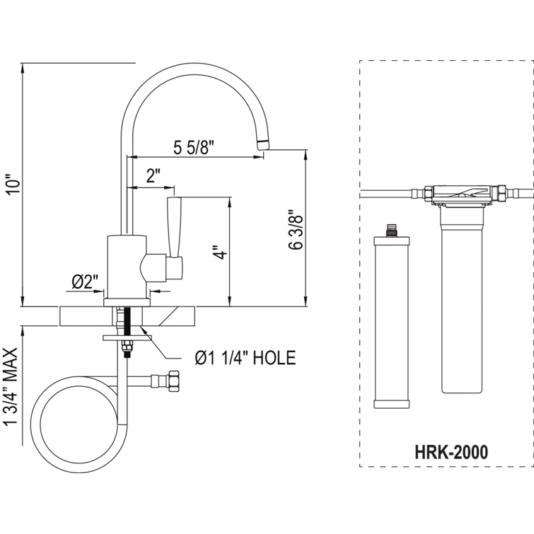 Perrin & Rowe Holborn Filter Kitchen Faucet Kit U.KIT1601L-PN-2