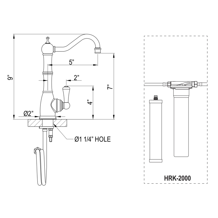 Edwardian Filter Kitchen Faucet Kit