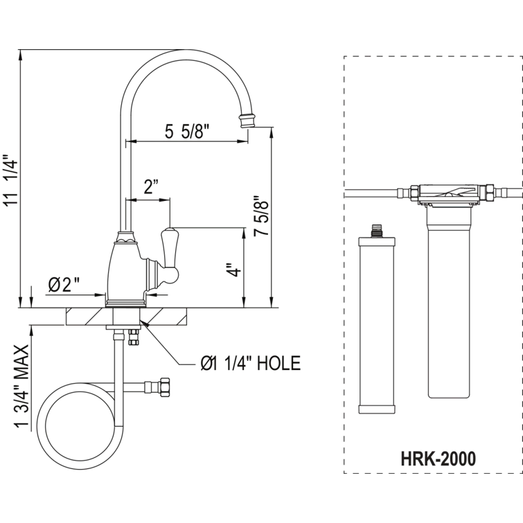 Georgian Era Filter Kitchen Faucet Kit