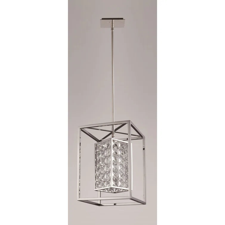 Struttura Modern Crystal & Steel 10" Geometric Pendant