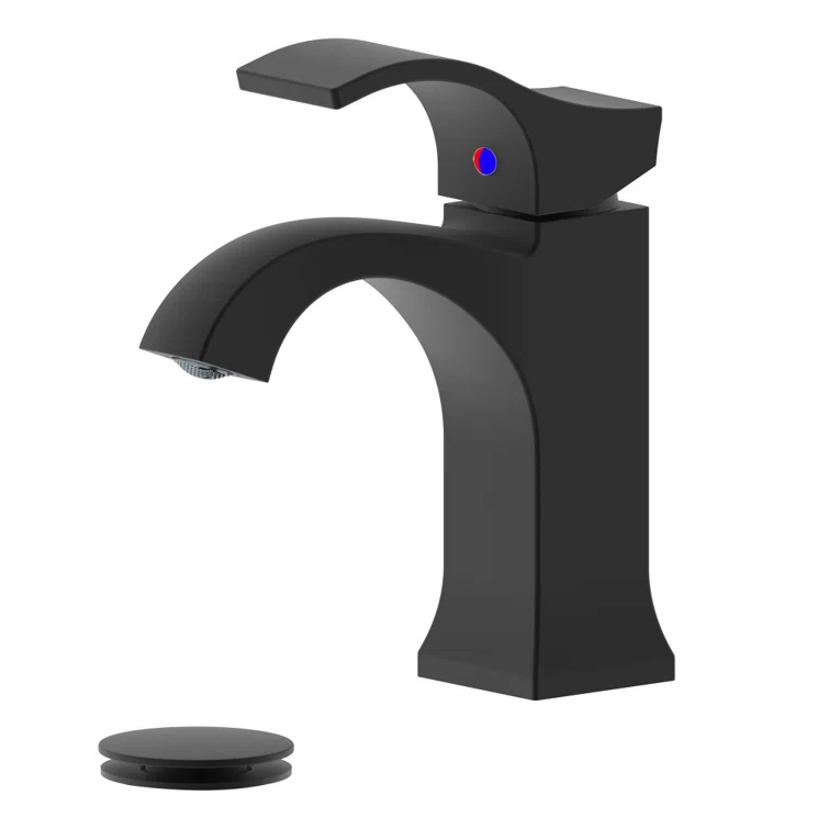 Kediri Single-Hole Single-handle Bathroom Faucet with Drain Assembly