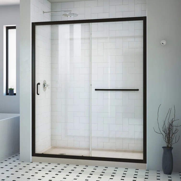 Infinity-Z 60" W x 74.75" H Framed Sliding Shower Kit