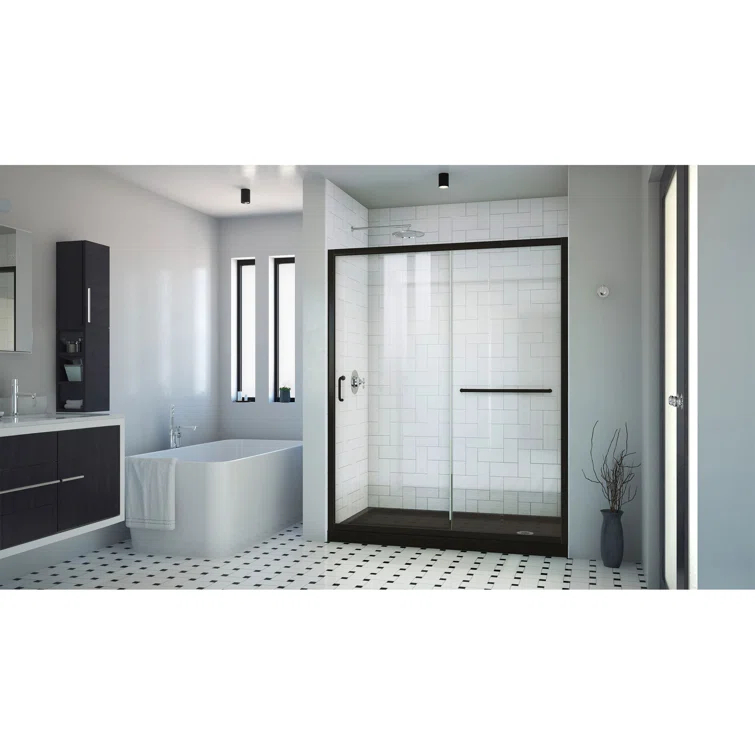 Infinity-Z 60" W x 74.75" H Framed Sliding Shower Kit