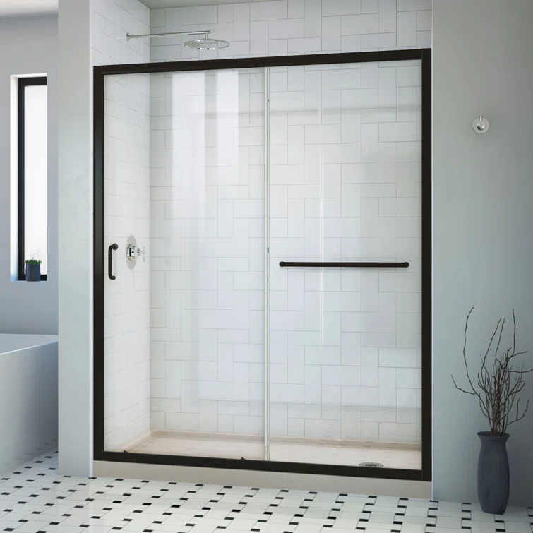 Infinity-Z 60" W x 74.75" H Framed Sliding Shower Kit